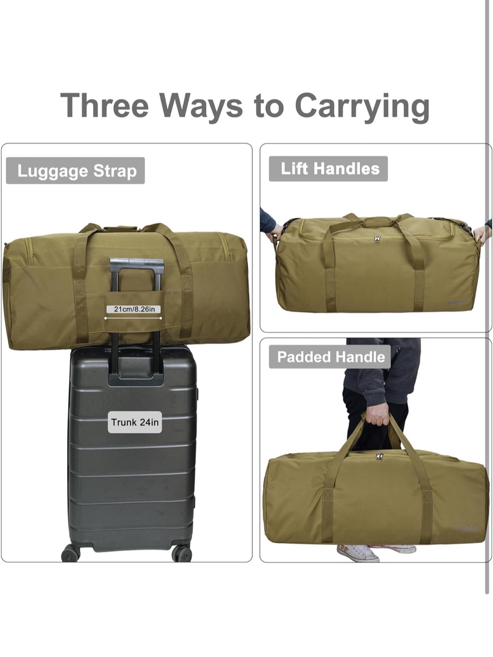 Timbuk2 Olive Travel Duffel with Top Zip - Picture 5 of 16